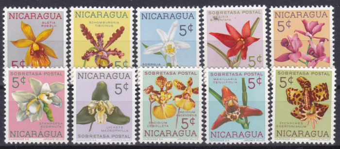 DB1 Flora Orhidee Nicaragua 10 v. MNH