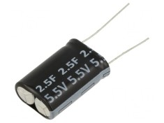 Supercondensator THT 2.5F 5.5V 17x25x8.5mm