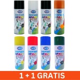 Vopsea auto spray 400ml, rasina acrilica, 8 culori, 1+1 gratis