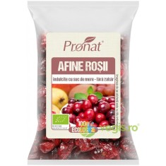 Afine Rosii Indulcite cu Suc de Mere Ecologice/Bio 100g