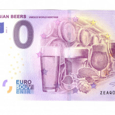 Bancnota souvenir Belgia 0 euro Belgian Beers Unesco World Heritage 2022-2, UNC