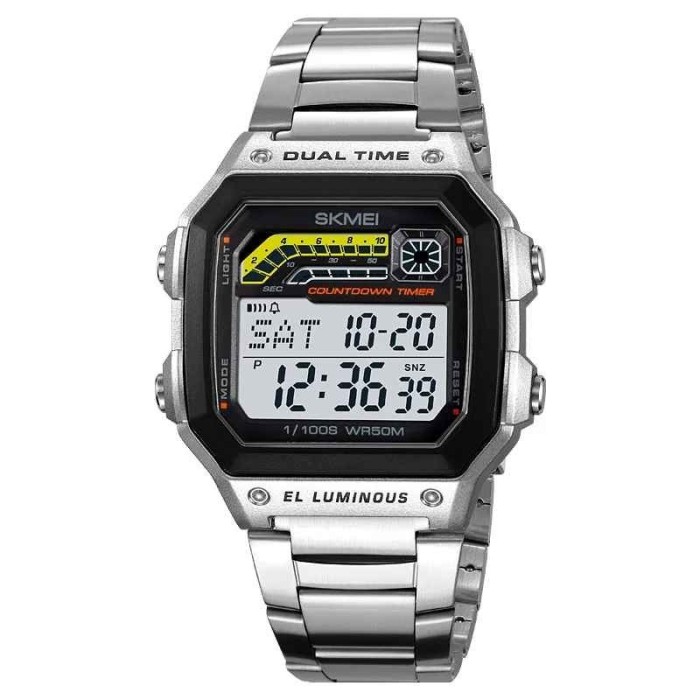 Ceas Barbatesc Digital SKMEI 2307 - Lux, Rezistent la Apa, LED, Cronometru, Inoxidabil