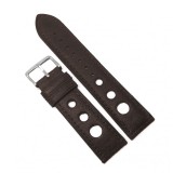 Curea de ceas Maro-Inchis din Piele Naturala - Model cu Gaurele - 22mm - WZ3986, Time Veranda