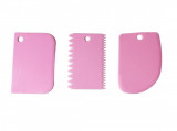 Set 3 Spatule flexibile pentru Ornare torturi, Roz, 11 cm, 323COF