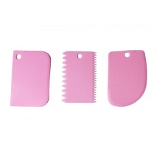 Set 3 Spatule flexibile pentru Ornare torturi, Roz, 11 cm, 323COF