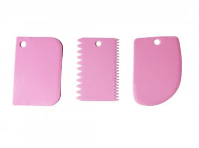 Set 3 Spatule flexibile pentru Ornare torturi, Roz, 11 cm, 323COF foto