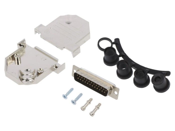 Conector D-Sub 25 pini tată, pe cablu