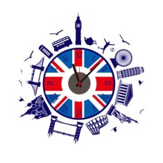 Ceas decorativ de perete, London, Ceas cu Autocolant, 52 cm, CD861