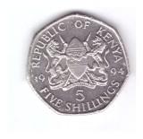 Moneda Kenya 5 shillings 1994, stare buna, curata