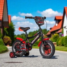 Bicicleta copii, 12 inch, roti ajutatoare, cadru otel 8 inch, roti ajutatoare, Visitor Xtreme Kids