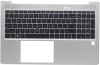 Carcasa superioara cu tastatura palmrest Laptop, HP, ProBook 850 G8, 855 G8, iluminata, argintie, layout US