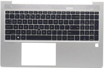 Carcasa superioara cu tastatura palmrest Laptop, HP, EliteBook 850 G7, 855 G7, iluminata, argintie, layout US foto