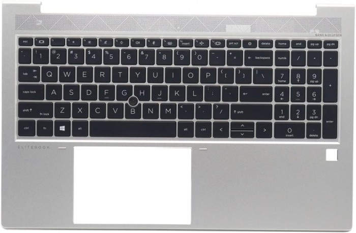 Carcasa superioara cu tastatura palmrest Laptop, HP, EliteBook 850 G7, 855 G7, iluminata, argintie, layout US
