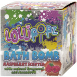 Lollipopz Bath Bath Bomb bile eferverscente pentru baie pentru copii Raspberry 165 g