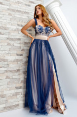 R659-4415 Rochie maxi din tulle si funda la spate foto