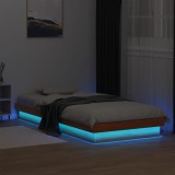 VidaXL Cadru de pat cu LED, maro ceruit, 90x190 cm, lemn masiv de pin