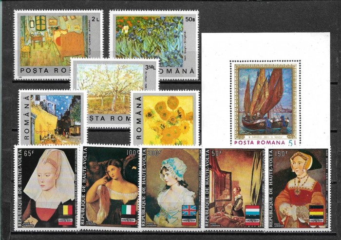 C5212 - Pictura Romania si altele,timbre nestampilate MNH,serii complete