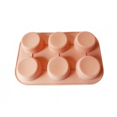 Forma silicon pentru prajituri turnate, Bej, 6 cavitati, 30 cm, 431COF