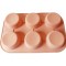Forma silicon pentru prajituri turnate, Bej, 6 cavitati, 30 cm, 431COF