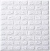 Set 10 Tapet 3D Autocolant Caramida Alb 70x77cm, Rezistent Apa, Decor Modern