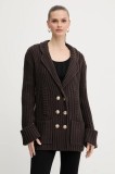Silvian Heach cardigan din amestec de l&acirc;nă DURMAZ culoarea maro, călduros, GPA25291GC