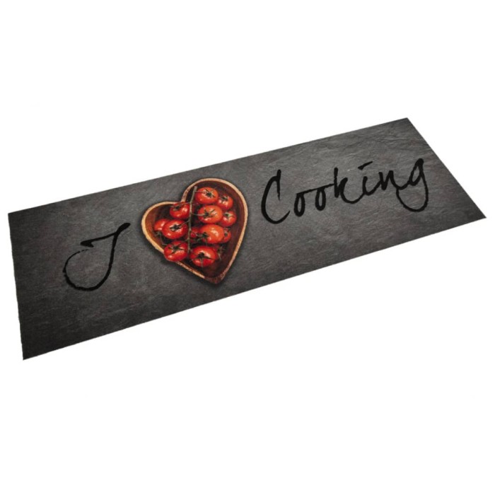 Gossi covor de bucatarie lavabil, text cooking, 60x180 cm, catifea