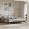 Gossi cadru de pat metalic cu tablie, alb, 183x203 cm