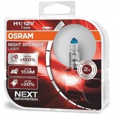 SET 2 BECURI 12V H1 55 W NIGHT BREAKER LASER NextGen +150% OSRAM