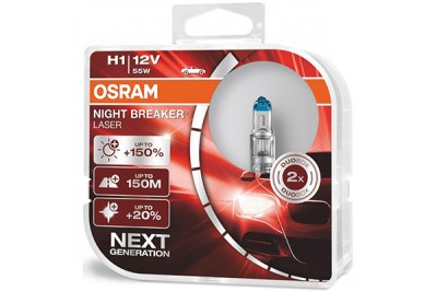 SET 2 BECURI 12V H1 55 W NIGHT BREAKER LASER NextGen +150% OSRAM foto