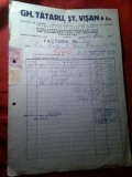 Factura Magazin Fierarie Gh.Tataru , St.Visan 1943 Bucuresti , cu 2 timbre fiscale
