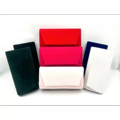 Geanta mica, plic pentru ocazii si petreceri, catifea, 20 x 10 cm, Magrot 5666 - roz fuchsia