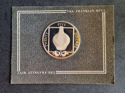 Moneda de argint - 25 Dollars Insulele Virgine Britanice 1988 FM(P) - A 3899 foto
