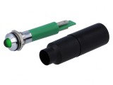 Lampa LED Verde 230V &Oslash;8mm IP67 Plastic