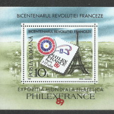 TSV$ - 1989 LP 1227 EXPO MOND FILATELIE PHILEXFRANCE `89 PARIS, COLITA DANTELATA