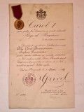 Brevet + Medalia Bene Merenti cls 1 pt OVID DENSUSIANU, mare istoric . 1913