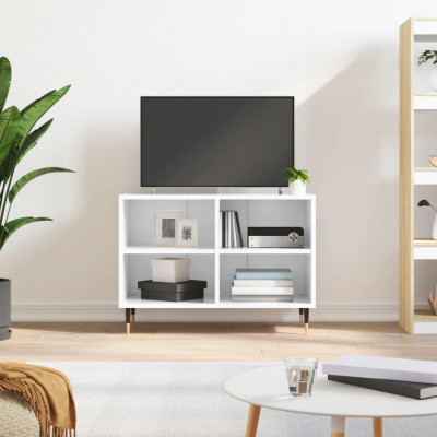 Comoda TV, alb extralucios, 69,5x30x50 cm, lemn compozit GartenMobel Dekor foto