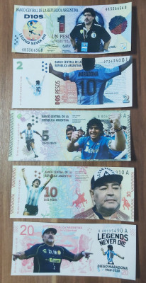 lot 10 banknote Argentina fantezie Diego Maradona foto