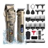 Masina de tuns si aparat de ras, profesionala, trimmer cu lama T pentru par/barba/par corporal/nas, cu acumulator, afisaj LED, set, rezistent la apa,