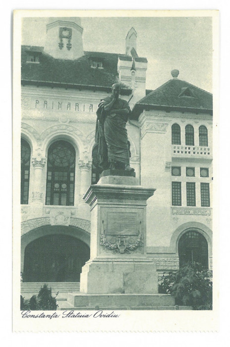 722 - CONSTANTA, Ovidiu statue, Romania - old postcard - unused