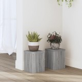 VidaXL Suporturi de plante 2 buc. gri sonoma 15x15x20cm lemn prelucrat