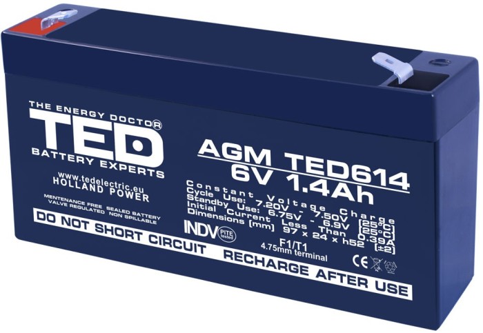 Accu.Pb.6V 1.4Ah TED