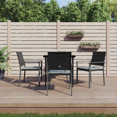 vidaXL Set mobilier de grădină cu perne, 5 piese, poliratan și oțel foto