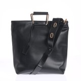 Geanta shopper eleganta neagra cu bareta lata reglabila