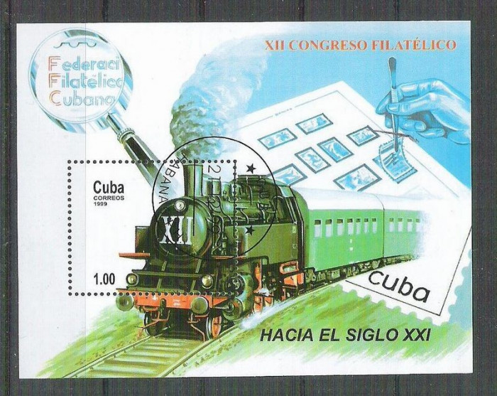 Cuba 1999 Trains, UPU, perf. sheet, used AA.060