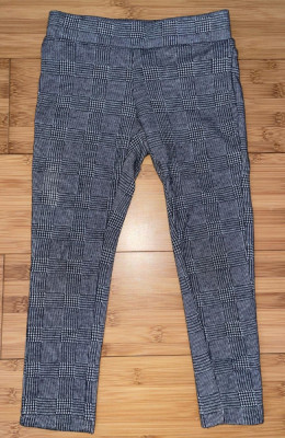 Pantaloni casual fata carouri alb negru C&amp;amp;A bumbac/lycra 4 ani noi! foto