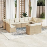 Gossi set canapele de gradina cu perne, 12 piese, bej, poliratan