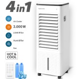 Aer conditionat portabil Zenet ZET-480, cu functie de incalzire, umidificare si purificare a aerului, Alb