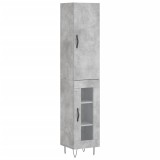 Cumpara ieftin Dulap inalt, gri beton, 34,5x34x180 cm, lemn prelucrat