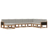 vidaXL Set de canapele de exterior 8 pcs Natural și gri deschis 3382794