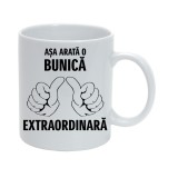 Cana alba personalizata &quot;Asa arata o bunica extraordinara&quot;, INOVATIX&reg;. 330ml